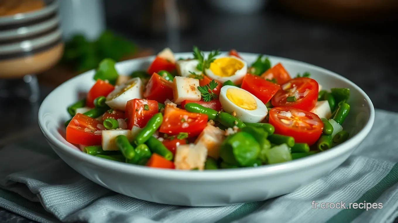 Recette facile de Salade Niçoise : Un délicieux repas froid d' été Salade Niçoise Fraîche