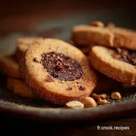 Biscuits nids aux noisettes et chocolat Sabl&eacute;s fondants c&oelig;ur intense