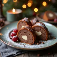 Recette B&ucirc;che de No&euml;l Facile Mousse Noisette et Biscuit Cacao