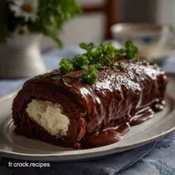 Recette de B&ucirc;che Roul&eacute;e au Chocolat Noir : Ganache Soyeuse