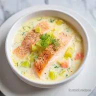 Cassolettes Saumon Poireaux : Recette Cr&eacute;meuse pour 4 Personnes