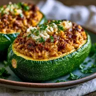 Courgettes Farcies Au Riz au Boeuf
