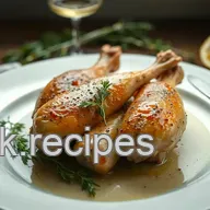 Cuisse de pintade recette : R&ocirc;tie au vin blanc et aux herbes
