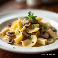 Farfalle aux Champignons Cr&egrave;me Vin Ma Recette Bistrot Facile