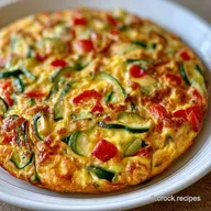 Frittata Courgettes Poivrons &agrave; la Feta