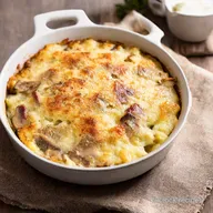 Gratin Dauphinois Champignons Lardons Secret Rustique R&eacute;vel&eacute;