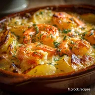 Gratin L&eacute;ger aux Crevettes et Pommes de Terre : Version saine