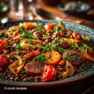 Lentilles au Chorizo et L&eacute;gumes Plat R&eacute;confortant Hivernal Facile