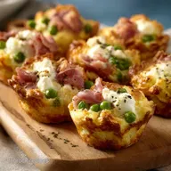 Mini muffins sal&eacute;s petits pois jambon mozzarella Recette rapide pour lap&eacute;ro