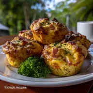 Muffins L&eacute;gers Jambon Et Kiri Plat : Le Coeur Fondant