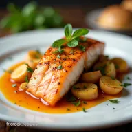 Pav&eacute; Saumon Grill&eacute; Sauce &Eacute;chalotes Mon Secret Bistro