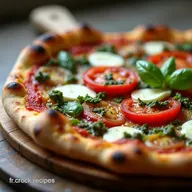 Pizza au Pesto et Tomate avec Mozzarella di Bufala