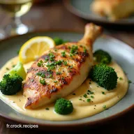 Recette Poulet &agrave; la Cr&egrave;me et Brocolis Cr&eacute;meux et Facile en 45 Min