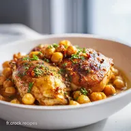 Poulet &agrave; l espagnole aux pois chiches et &eacute;pices douces