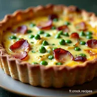 Quiche au Bacon &OElig;uf et Petits Pois Recette Facile et Cr&eacute;meuse