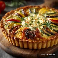 La Meilleure Quiche aux L&eacute;gumes et Fromage P&acirc;te Sabl&eacute;e Maison