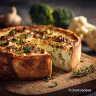 Quiche sans p&acirc;te au choufleur Moelleux l&eacute;ger et sain au Comt&eacute; r&ocirc;ti