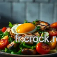 Ma Salade de Poulet Grill&eacute; Express: Oeufs Mollets & L&eacute;gumes!