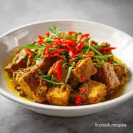 Tofu au Curry : Recette Cr&eacute;meuse au Lait de Coco pour 4 Personnes
