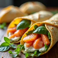 Recette Facile de Wrap au Saumon et Ch&egrave;vre Fra&icirc;cheur 15 Min