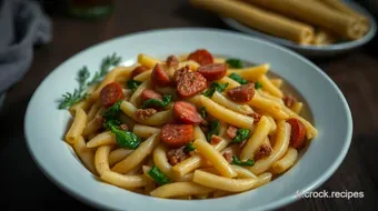 Pâtes au Chorizo et Épinards: Une Recette Savoureuse et Simple recipe card