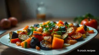 Recette Cabas: Légumes Rôtis & Vinaigrette Herbacée Simple recipe card