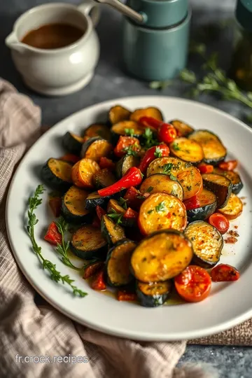 Aubergines et Poivrons Rôtis à l' Ail et aux Herbes presentation
