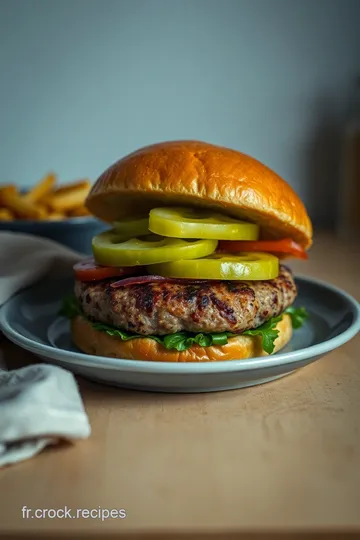 Burger de Poulet Gourmet avec Sauce au Yaourt et Herbes Fraîches presentation
