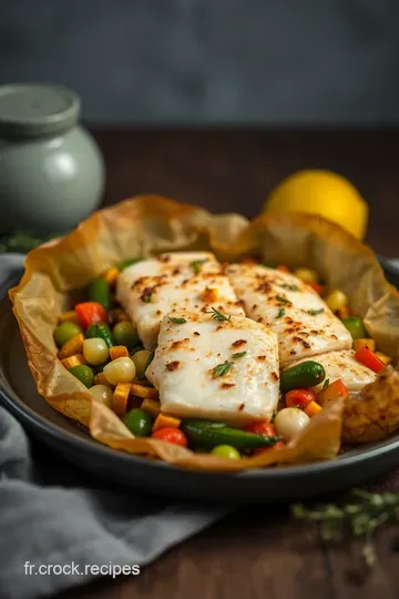 Cabillaud en Papillote aux Aromates et Légumes Croquants presentation
