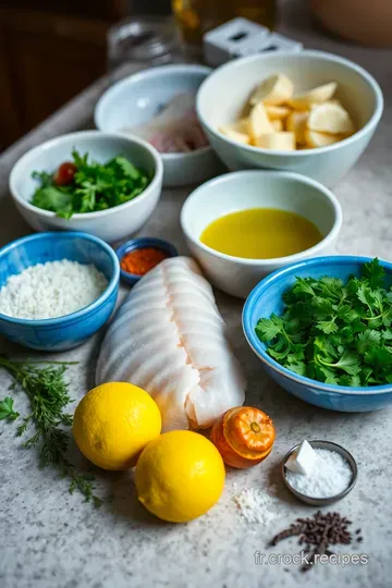 Dos de Cabillaud au Four aux Épices et Citron ingredients