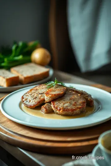 Escalope de Veau à la Poêle: Délicieuse Viande Fine à la Française presentation
