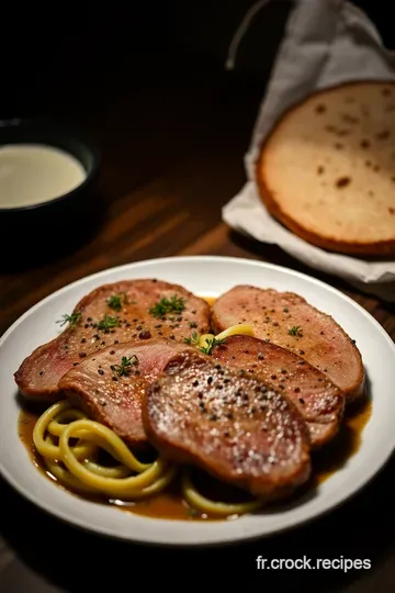 Faux-filet de bœuf poêlé sauce au beurre maître d’hôtel et pommes de terre fondantes presentation