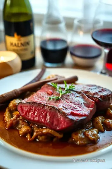 Filet Mignon au Four Sauce au Vin Rouge presentation