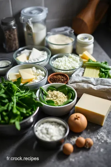 Lasagne au Chèvre et aux Épinards : Un Voyage de Saveurs Végétarien ingredients