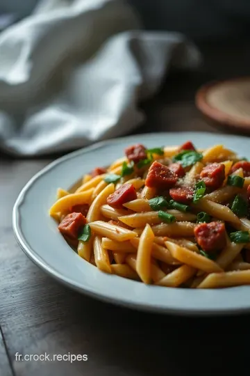 Pâtes au Chorizo et Épinards: Une Explosion de Saveurs presentation