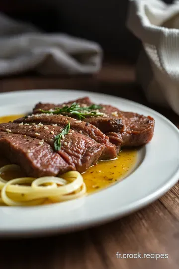 Pavé de Bœuf à la Poêle Sauce au Vin Rouge et Échalotes presentation