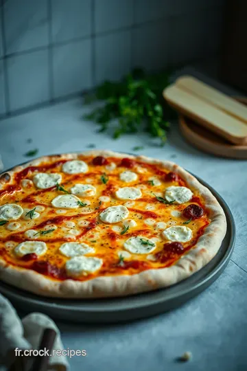 Pizza au Chèvre Miel et Herbes de Provence presentation