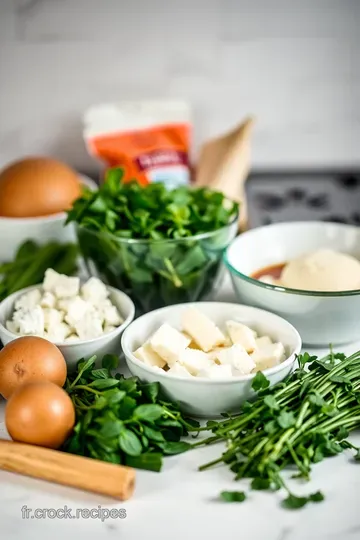 Quiche aux Épinards et Feta ingredients