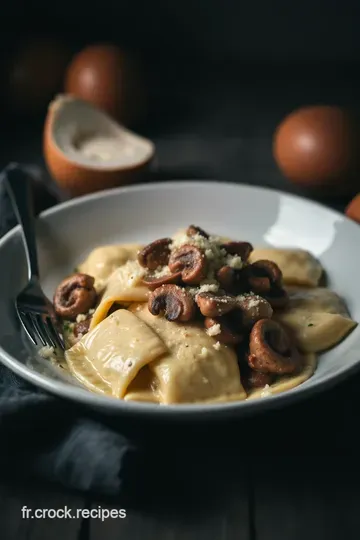 Ravioles Maison aux Champignons et Ricotta presentation