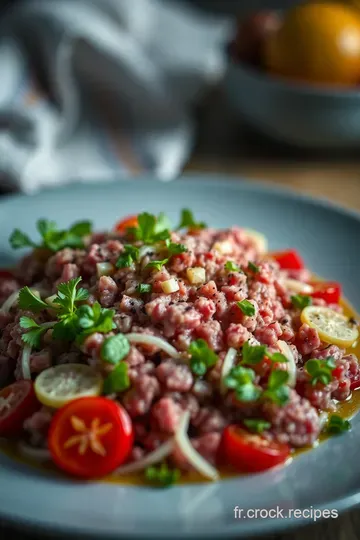 Tartare de Radis Blue Meat Crème Subtile et Herbes Fraîches presentation