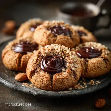 Biscuits nids aux noisettes et chocolat Sabl&eacute;s fondants c&oelig;ur intense Fiche recette