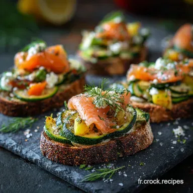Bruschettas aux Courgettes et au Saumon Recette Chic et Rapide Fiche recette