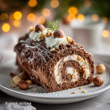 Recette B&ucirc;che de Noel Chocolat pour 8 Portions Fiche recette
