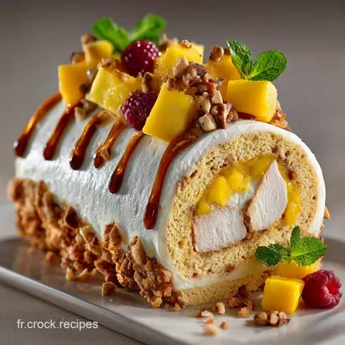 B&ucirc;che de No&euml;l Vanille Mangue Ananas lExotique Pralin&eacute; Croquant Fiche recette