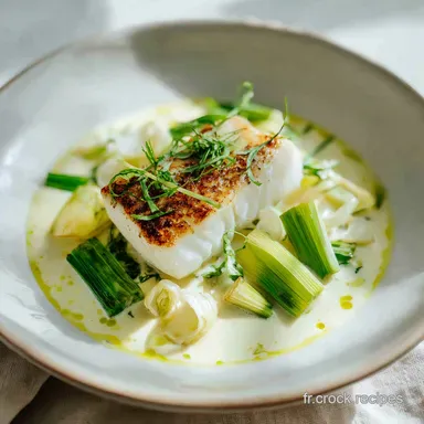 Cabillaud &Eacute;pic&eacute; au Poireau et Lait de Coco pour 4 Personnes Fiche recette