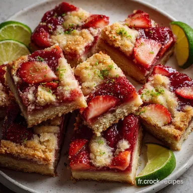 Carr&eacute;s aux fraises : Sabl&eacute;s croustillants et citron vert Fiche recette