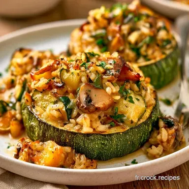 Courgettes Farcies V&eacute;g&eacute;tariennes au Riz Fiche recette