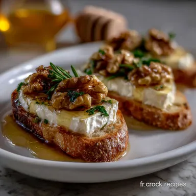 Crostini Au Brie Miel Noix Ap&eacute;ro Facile Et &Eacute;l&eacute;gant - Croustillant Fiche recette