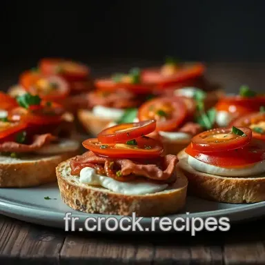 Crostini Tomates, Jambon & Mozza: Ap&eacute;ro Italien Facile!