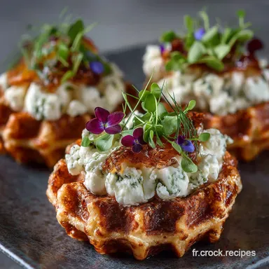 Gaufres sal&eacute;es au fromage de ch&egrave;vre Recette croustillante fa&ccedil;on bistrot Fiche recette